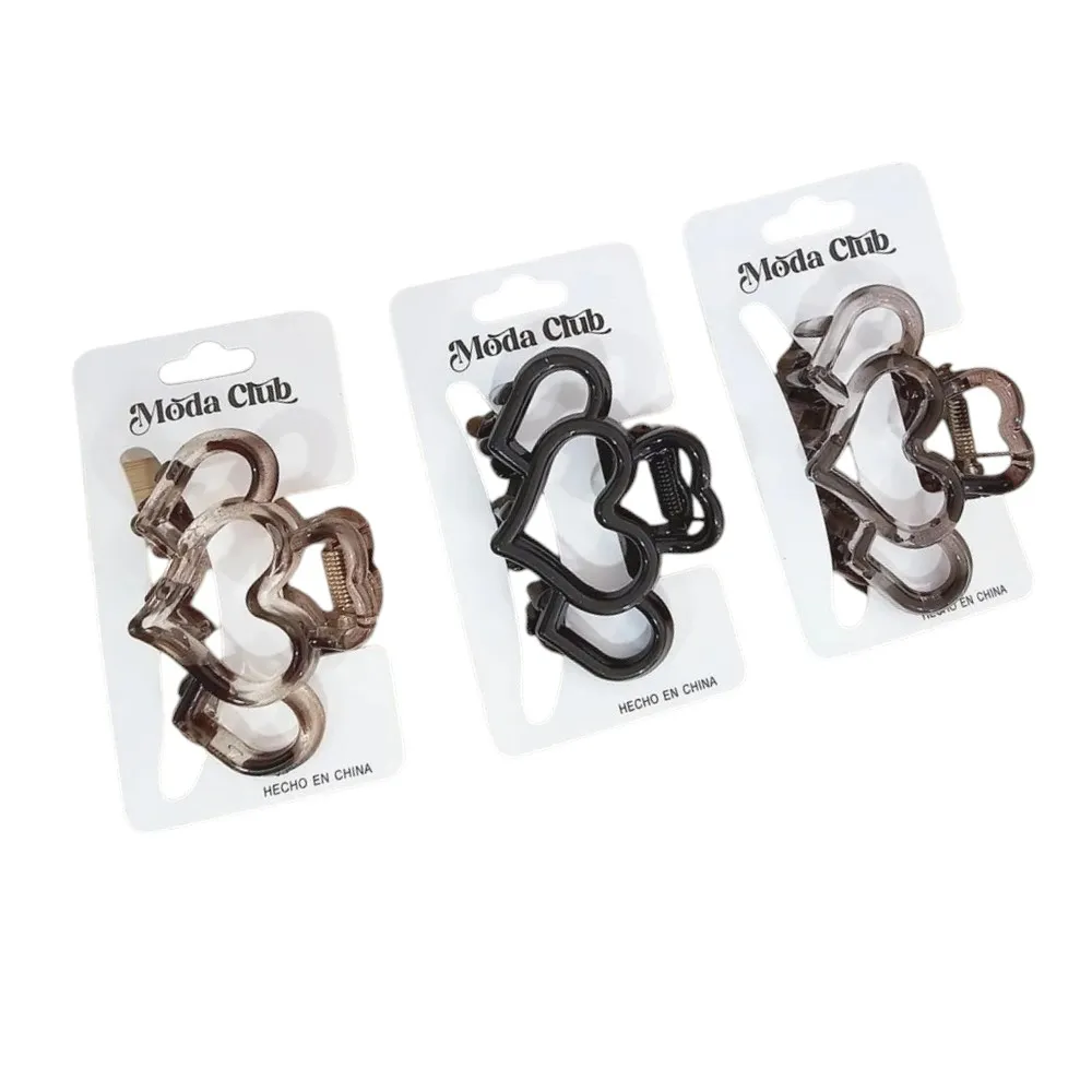 set x3 broches para cabello corazones 7cm