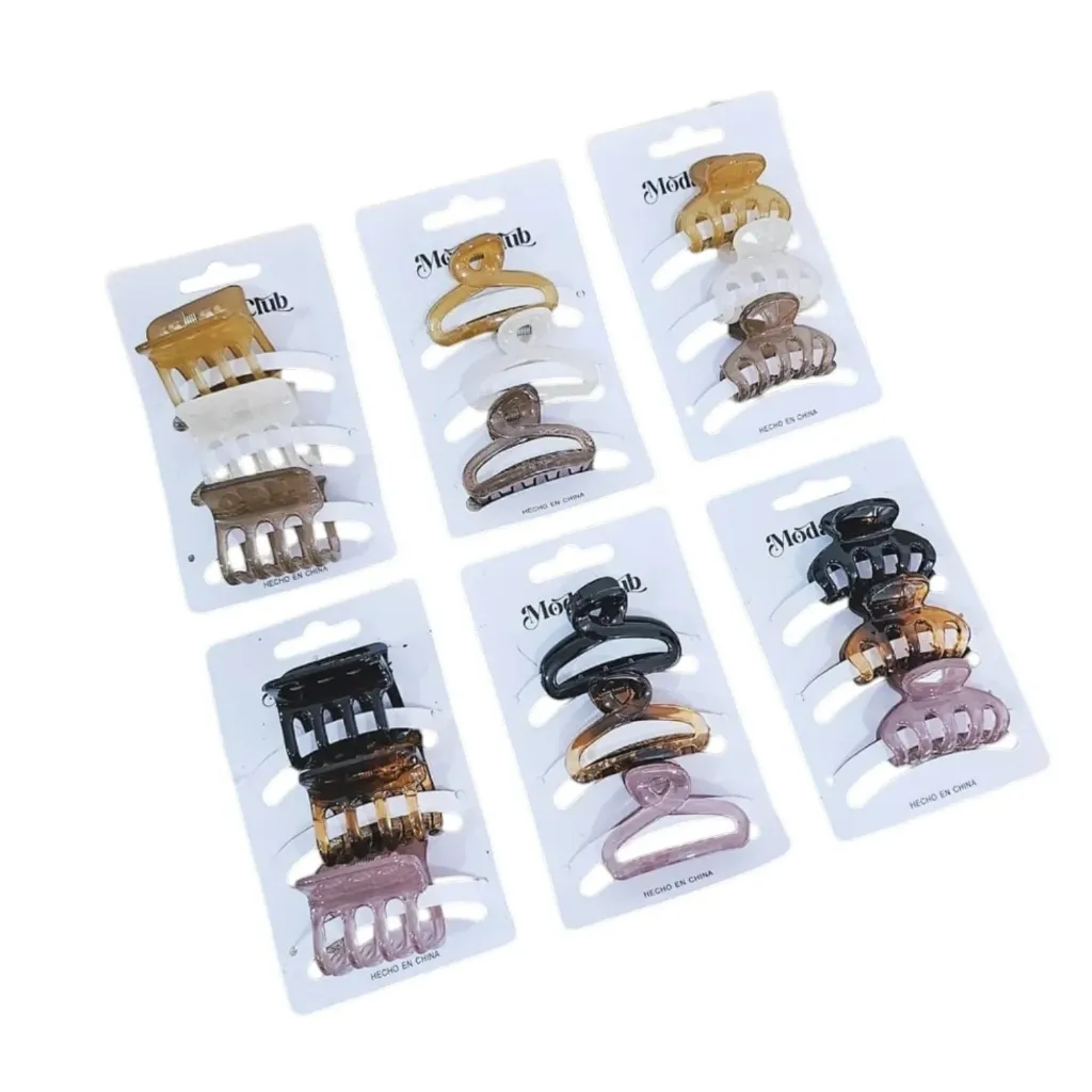 set x3 broches para cabello surtidos