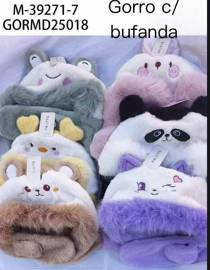 gorro con bufanda infantil