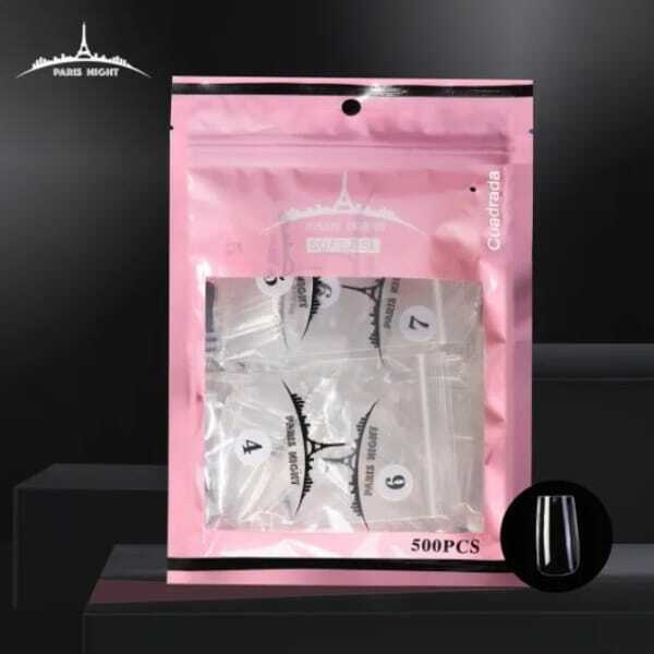 [PL-20751-1] tips soft gel cuadrado Paris Night rosa