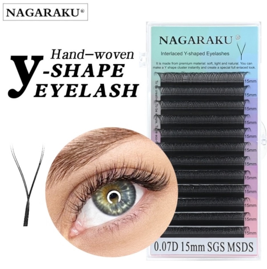 [PT-007D-8MM] extensiones de/para pestañas Nagaraku 0.07D tecnologicas "YY" volumen  (8mm)