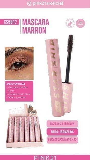 [PL-5817-486323-X3] mascara de pestañas brown starship Pink 21 (Pack X3)