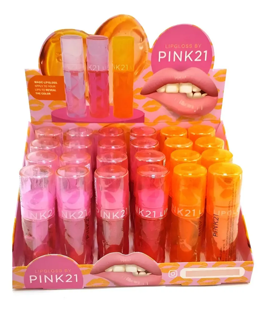 lip gloss magico empaque cristal Pink 21