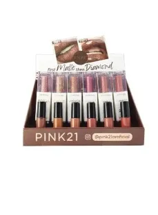 lip gloss + labial matte diamond Pink 21