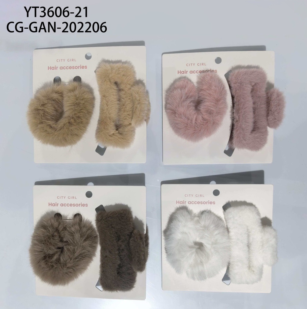 KIT DE BROCHE DE PELO PELUCHE CITY GIRL – 2PCS