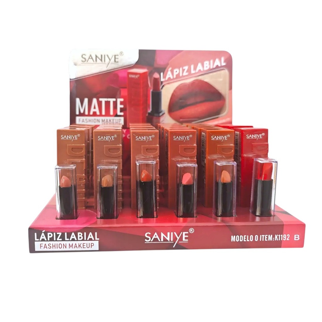 [PM-K1192B] LABIAL MATTE EN BARRA SANIYE CAJA B