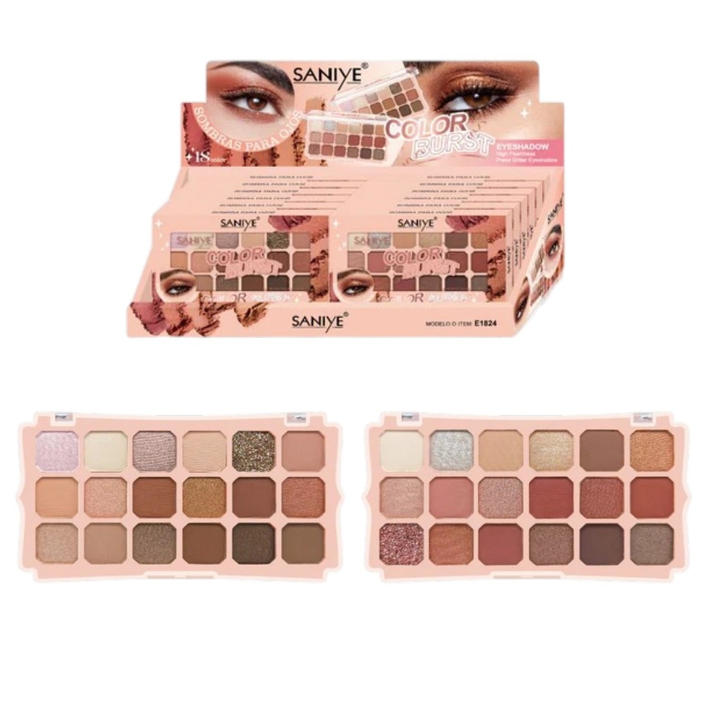 [PM-E1824] PALETA DE SOMBRAS 18 TONOS SANIYE