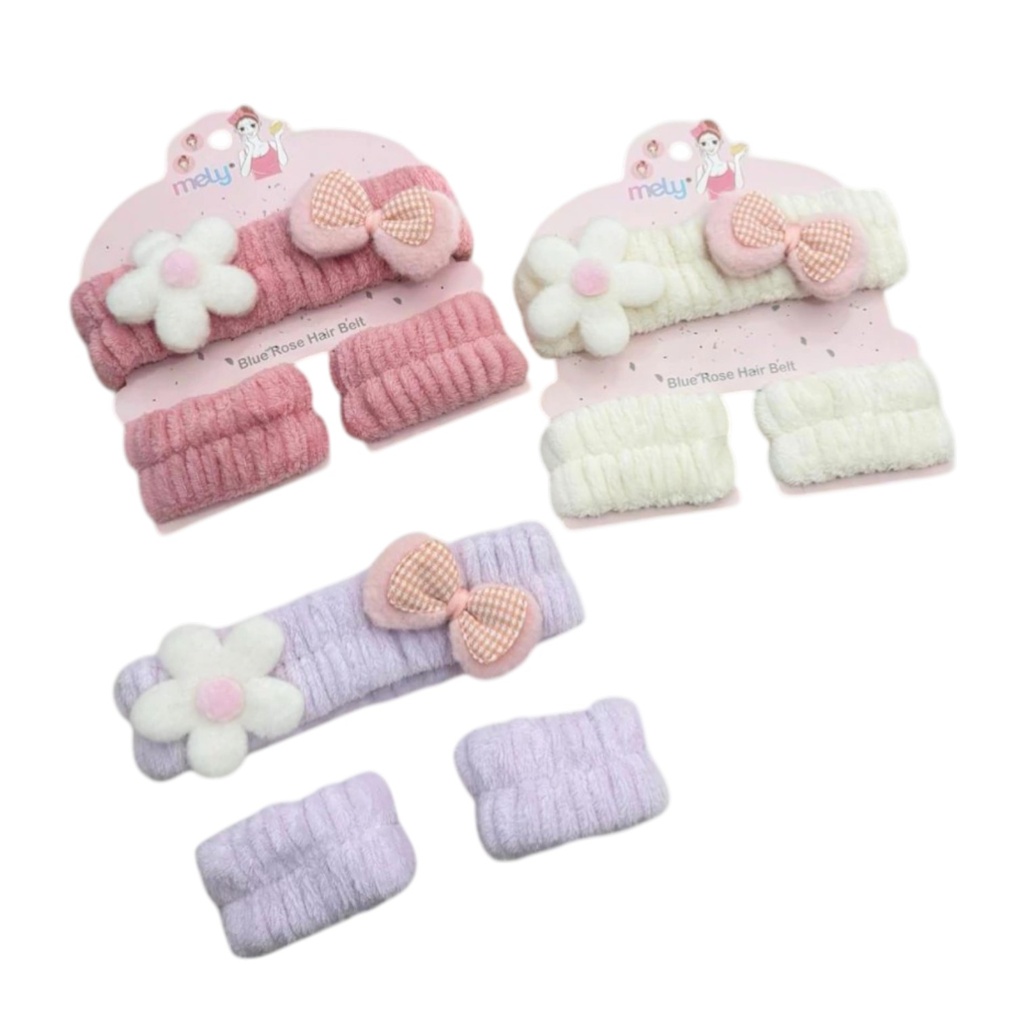 [PM-MYA1-0009] SET DE VINCHA Y MUÑEQUERAS CON FLOR