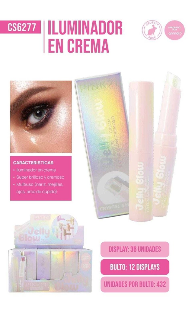 iluminador en barra jelly glow Pink 21