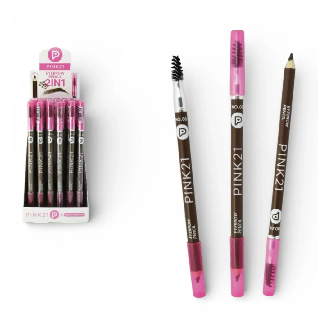 lápiz + cepillo para cejas Eyebrow Pencil 2 en 1 Pink 21