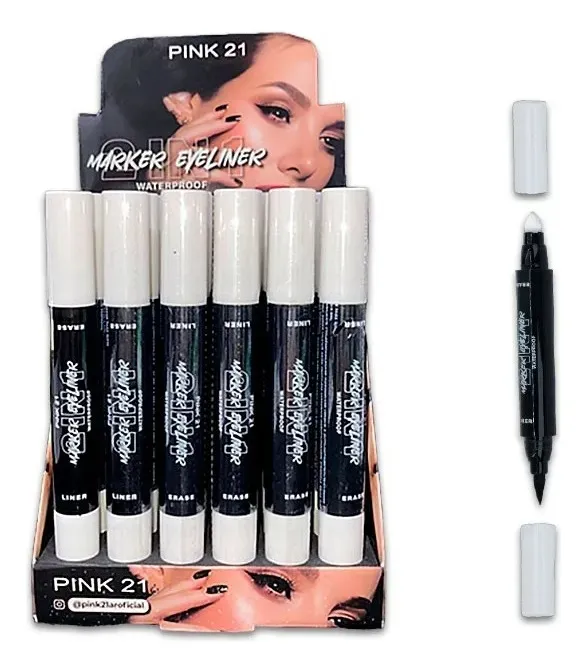 delineador en fibra con borra tinta Pink 21