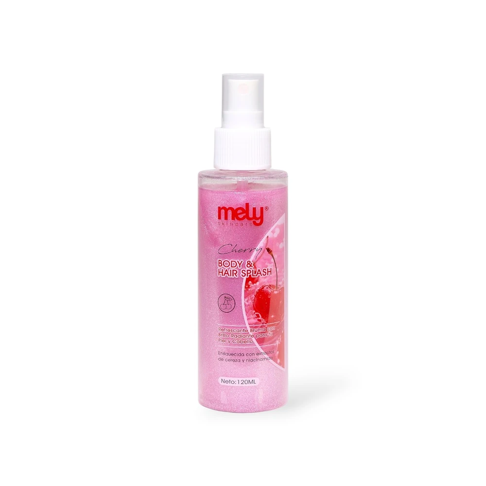 SPRAY CON GLITTER CORPORAL Y CABELLO CHERRY MELY