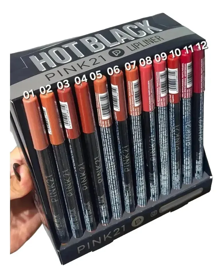 delineador de labios hot black Pink 21