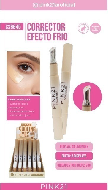 corrector liquido cooling eyes Pink 21