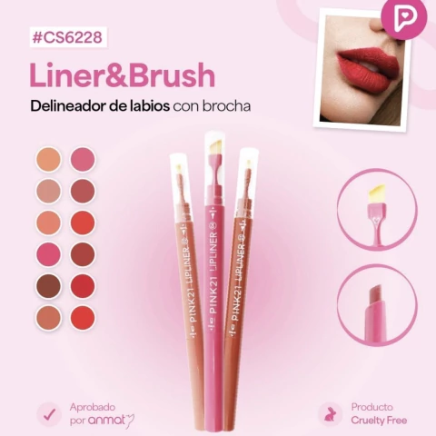 DELINEADOR DE LABIOS CON BROCHA - PINK21