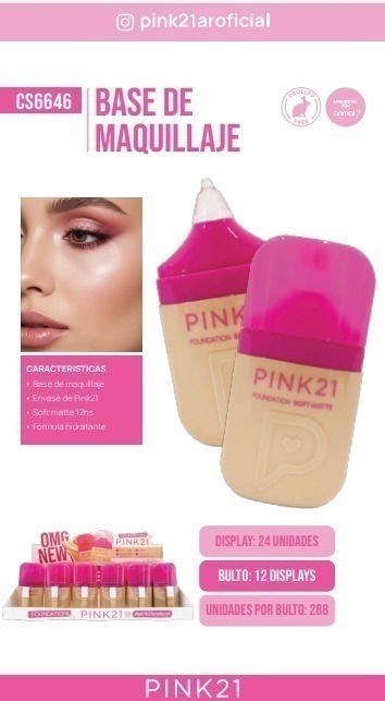base de maquillaje omg new Pink 21