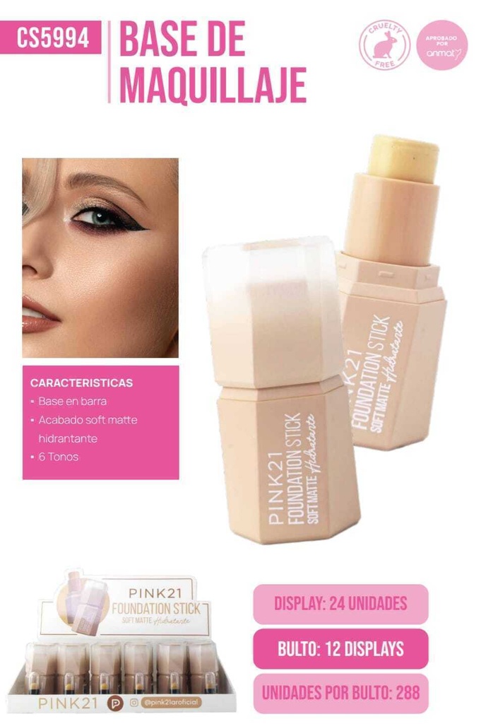 base de maquillaje foundation stick Pink 21