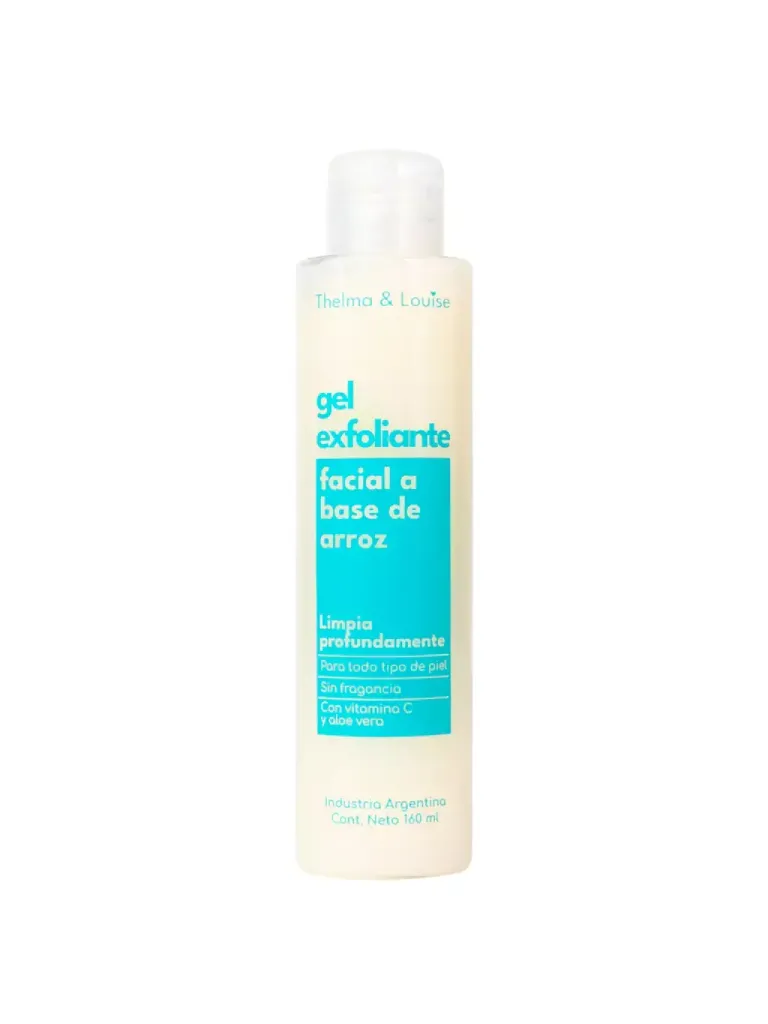 gel de limpieza facial exfoliante base de arroz