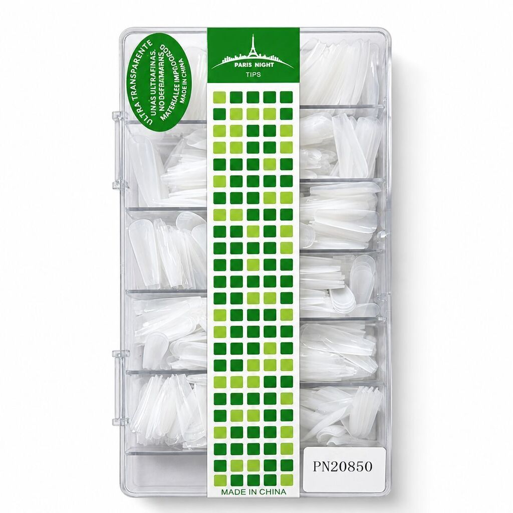 Tips para gel COFFIN BLANCAS x500pcs PARIS NIGHT