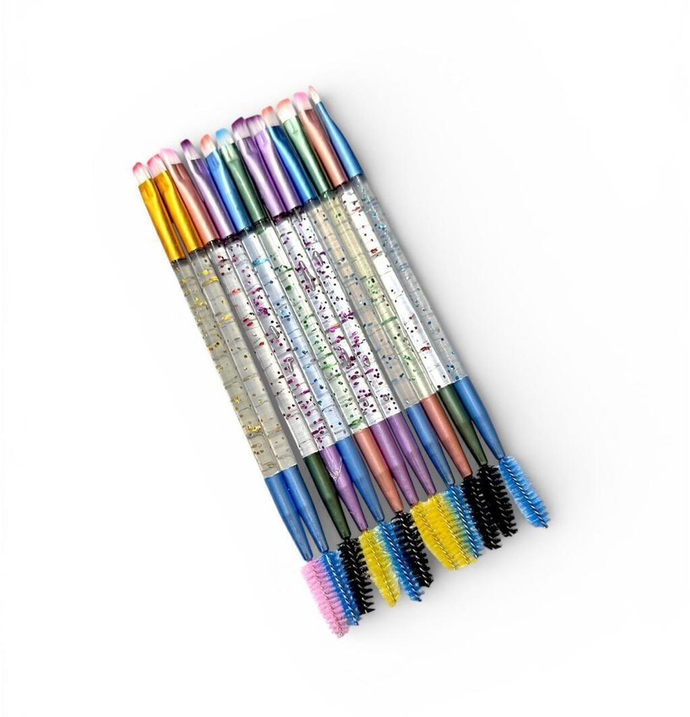 Brochas para maquillaje GLITTER doble punta x12u