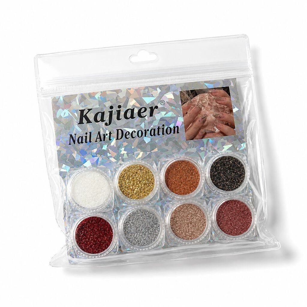 Polvo glitter x8 para uñas KAJIAER SURTIDO