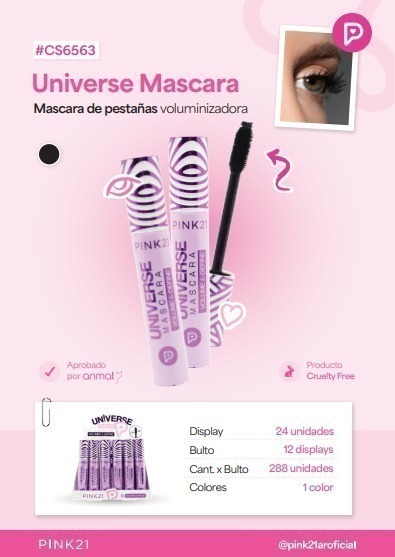Mascara de pestañas UNIVERSE PINK 21