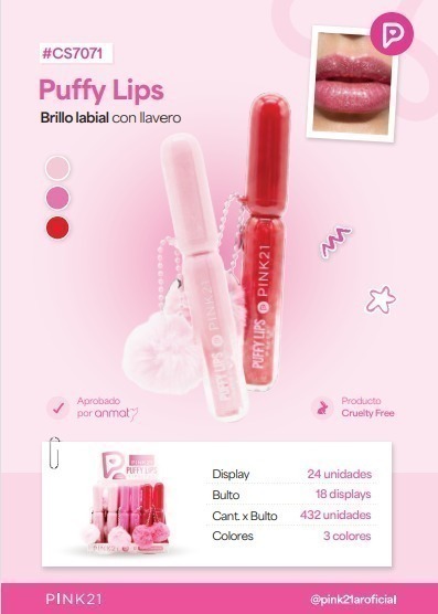 Lip gloss PUFFY LIPS PINK 21
