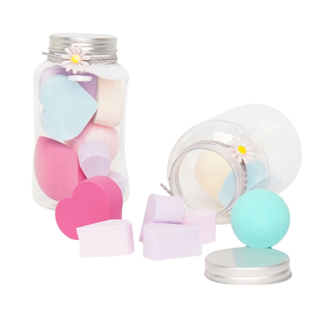 SET X8 ESPONJAS DE MAQUILLAJE EN FRASCO FLOR