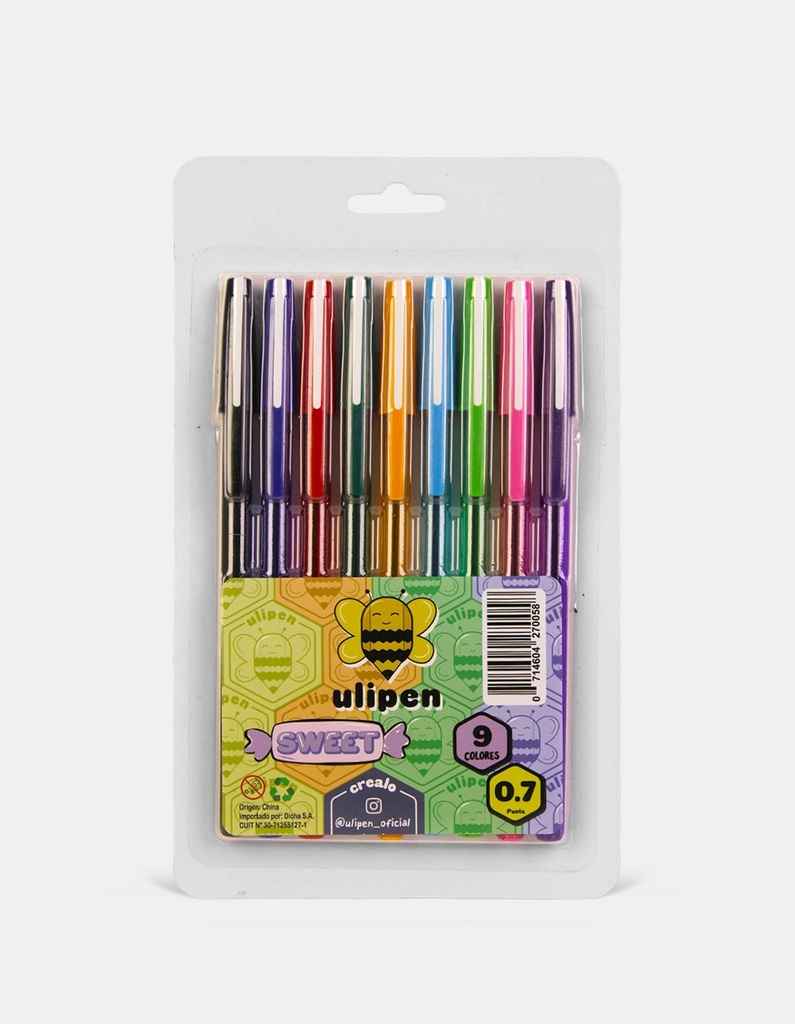 BOLIGRAFO COLORES PCS*9___Pack X6