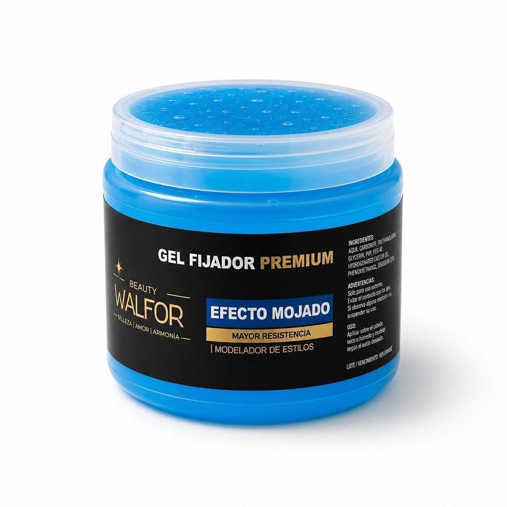Gel fijador PREMIUM EFECTO MOJADO AZUL 250grs