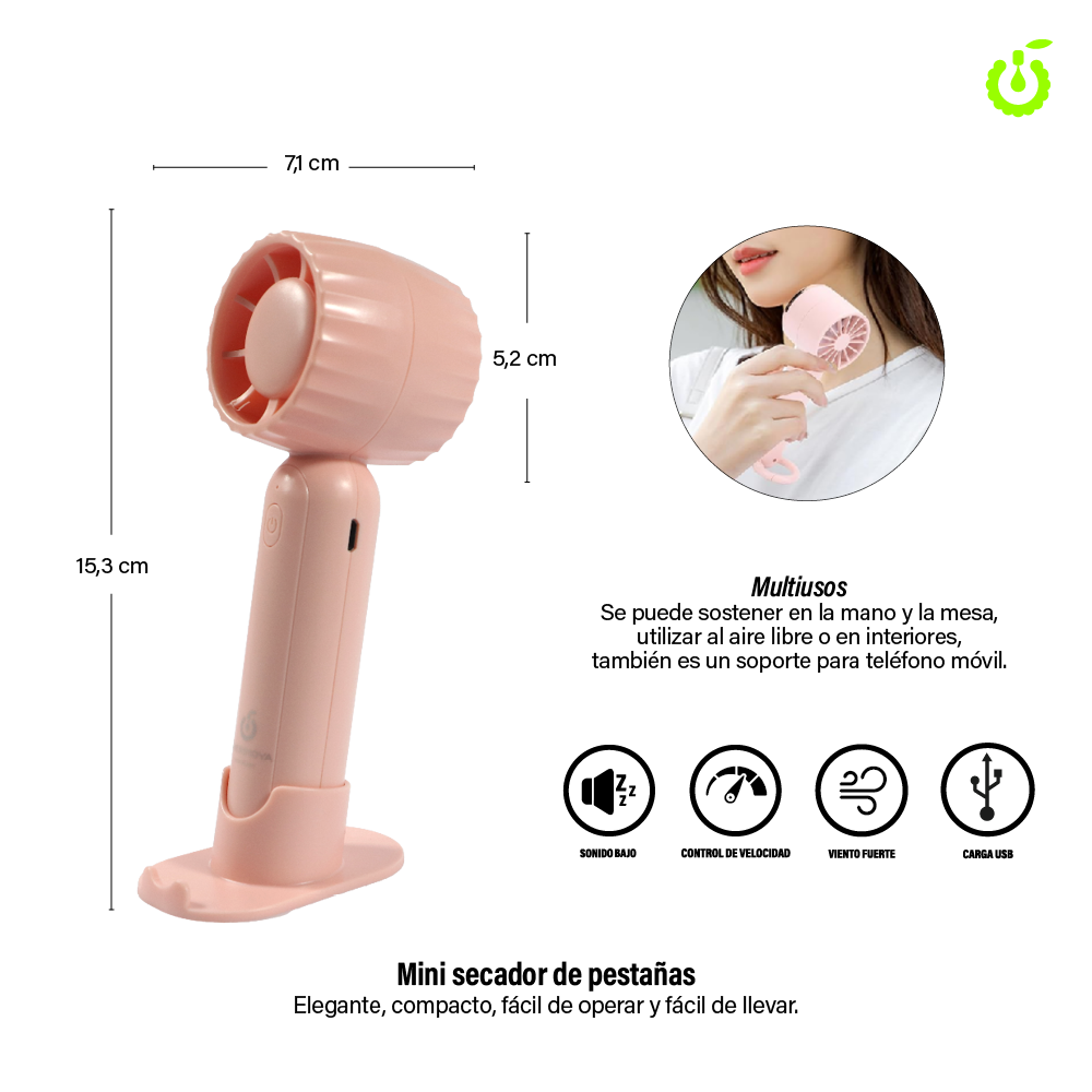 Ventilador Secador con base Usb Recargable  (PACK X10U)-BH004024