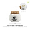 vaso dappen  de ceramica Blanca con tapa corcho ___Pack X20 -BH017037