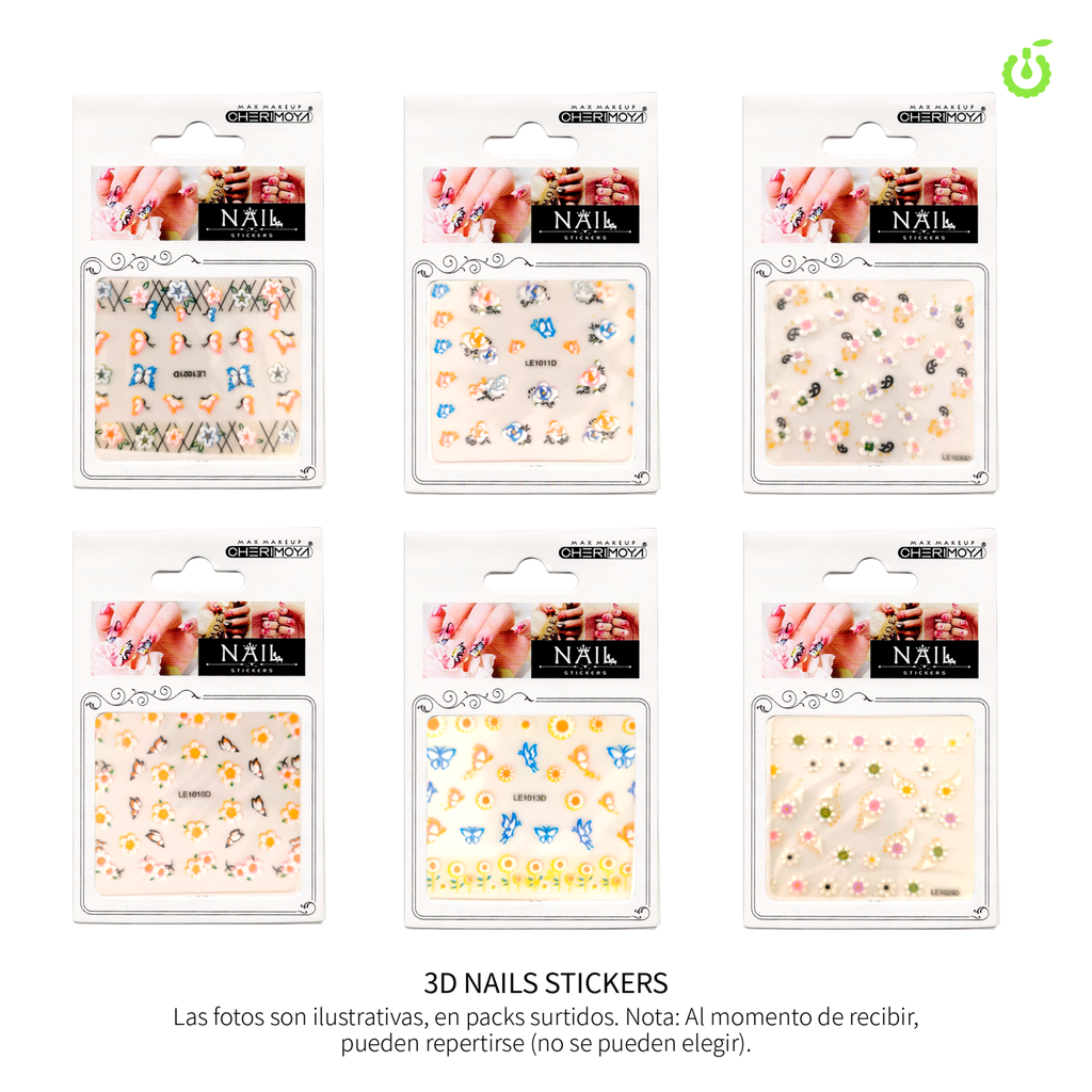 Sticker autoadhesivas surtido flor/mariposa (pack x12) CH011087-17