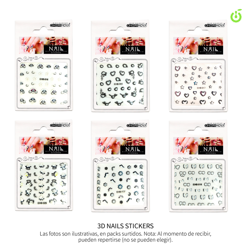 Sticker autoadhesivas surtido corazon/moño (pack x12) CH011087-19