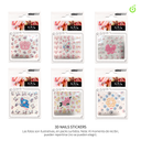 Sticker autoadhesivas surtido corazon/flor/mariposa ___Pack X12 CH011087-13