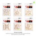 Sticker autoadhesivas surtido blanco/dorado(pack x12) CH011087-28