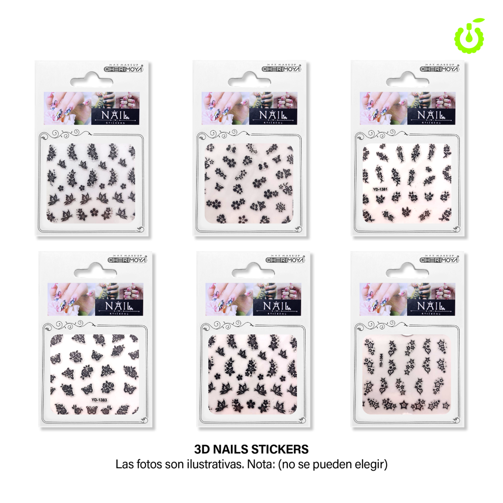 [CH011087-29] Sticker autoadhesivas surtido blanco negre___Pack X12 CH011087-29
