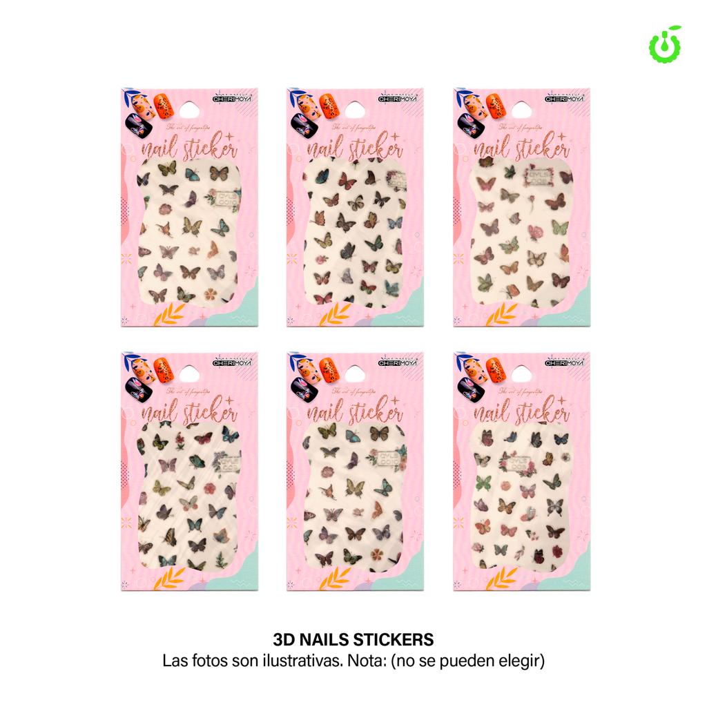 Sticker autoadhesivas grande surtido mariposas tornasolado___Pack X12 CH011087-35