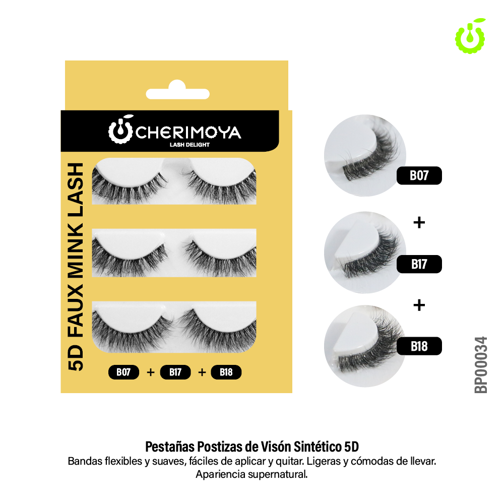 [BP00034] Set de Pestaña postiza 3pcs ___Pack X10  BP00034