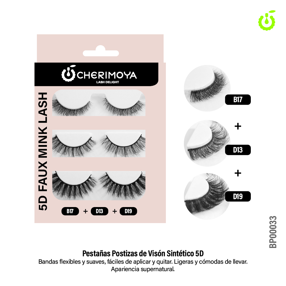 [BP00033] Set de Pestaña postiza 3pcs ___Pack X10  BP00033