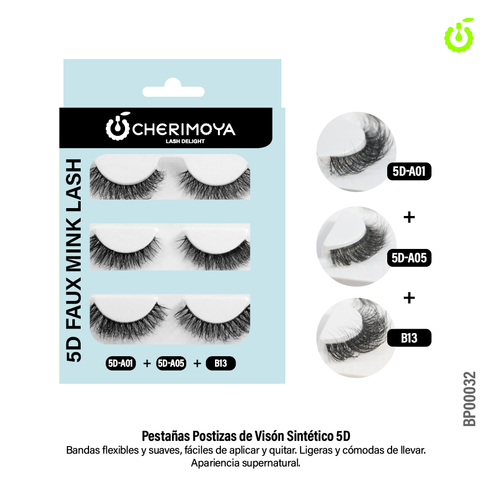 [BP00032] Set de Pestaña postiza 3pcs ___Pack X10  BP00032