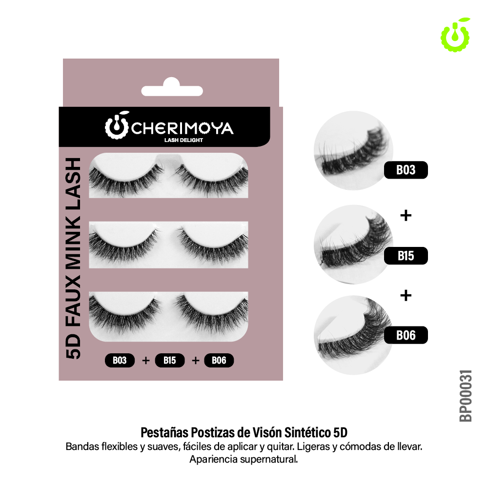 Set de Pestaña postiza 3pcs ___Pack X10  BP00031