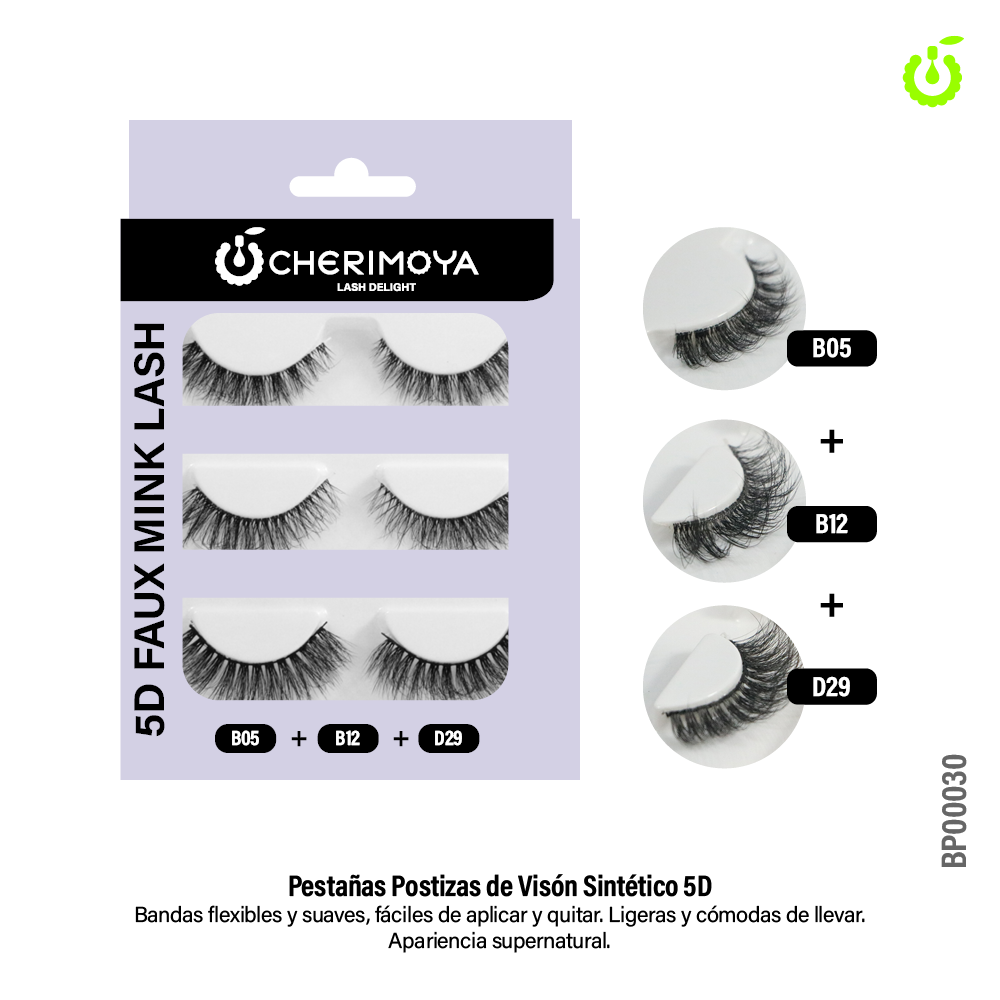 [BP00030] Set de Pestaña postiza 3pcs ___Pack X10  BP00030