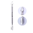 Repujador /empujador de cutículas doble punta curva C acero Cherimoya ___Pack X12  -BH005207