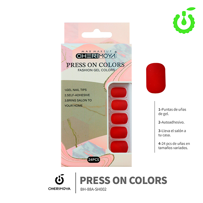 Press on nails oval velvet 24pcs ___Pack X12 -BH001207-1/BH-88A-SH002