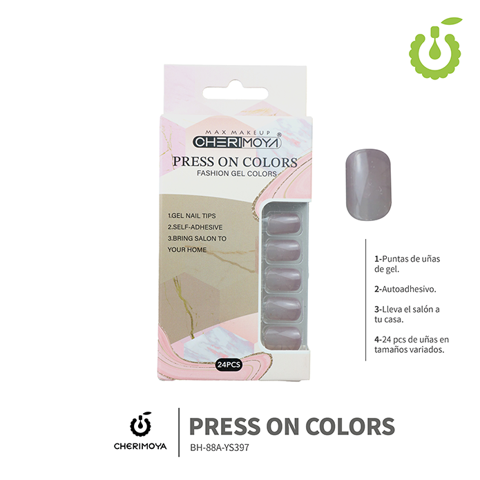 Press on nails oval brillo 24 pcs ___Pack X12 -BH001207 /BH-88A-YS397