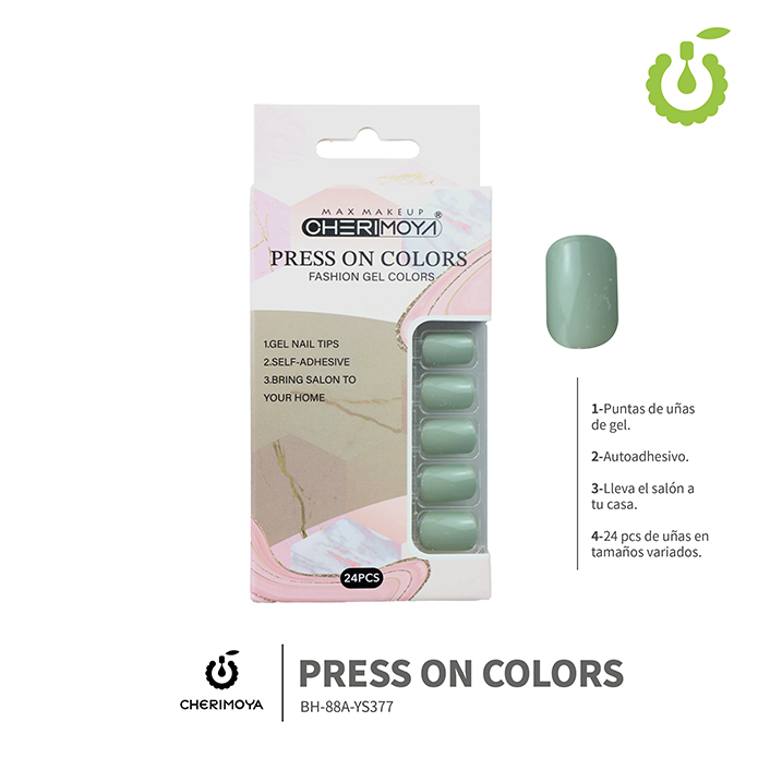 Press on nails oval brillo 24 pcs ___Pack X12 -BH001207 /BH-88A-YS377