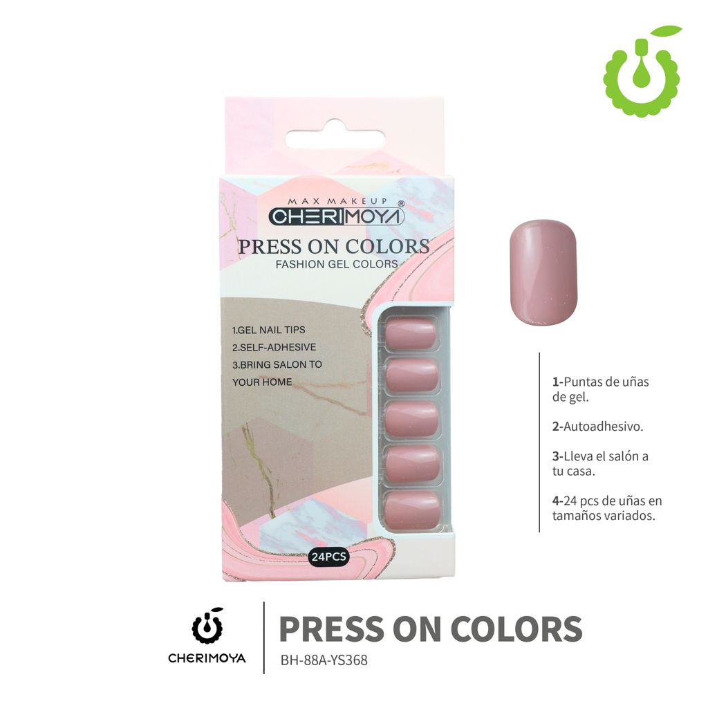 Press on nails oval brillo 24 pcs (pack x12) -BH001207 /BH-88A-YS368