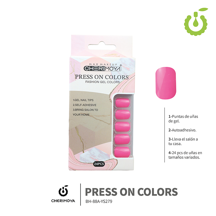 Press on nails oval brillo 24 pcs ___Pack X12 -BH001207 /BH-88A-YS279