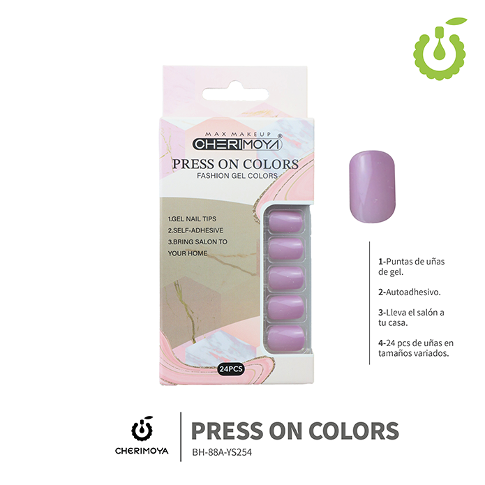 Press on nails oval brillo 24 pcs ___Pack X12 -BH001207 /BH-88A-YS254